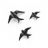 Set of black ceramic swallows