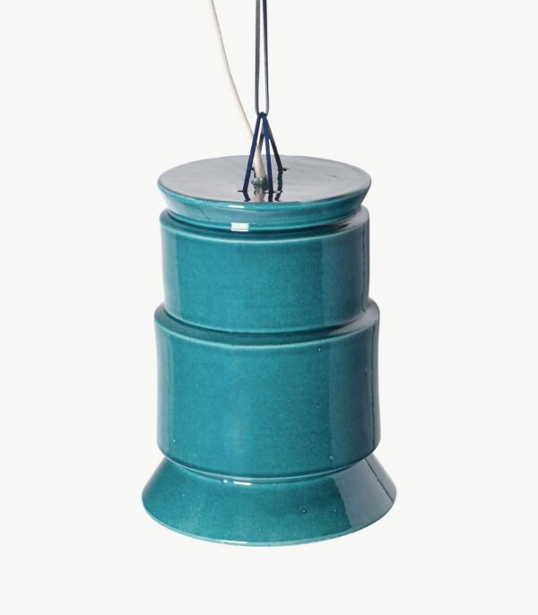 lámpara techo terracota esmaltada azul Farol Casa Atlântica