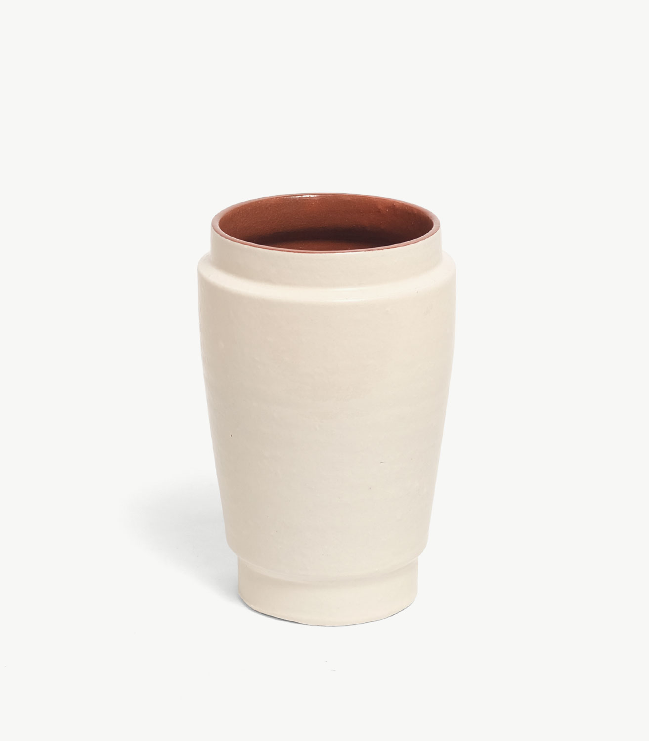 White glazed clay planter Quintín - Casa Atlântica